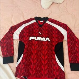 Puma Red and Black Patterned Long Sleeve Top